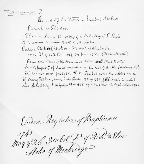 Document 7 from Jack Forster research 1962