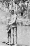 Peggy Beatty and Gerald Degan(?) at Tiverton dam, Mooroolbark, Victoria c. 1921
