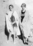 Peggy Beatty and Winifred Blair on the beach at Mentone (?) c. 1925