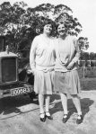 Constance Beatty and Peggy Beatty with Peg's new Armstrong Siddeley, Dec 1927