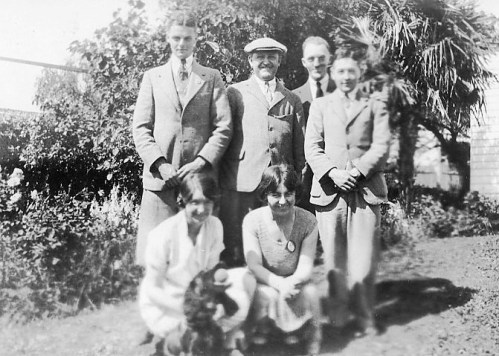 Back row: Harold Beatty; Archibald Beatty; Lynn Kirk; David Hawthorne at carron Vale, Mooroolbark, 1927