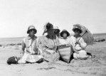 Hilda Forster; Mrs. Blair; Gwen Littleton; Dorothy Blair; Annie Littleton (nee Forster) at Point Lonsdale, Victoria, c. 1928