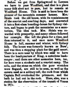 Mrs Shiels Woodford House Sydney Mail 12 Dec 1896