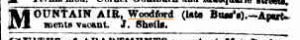 Advertisement for Woodford (late Buss's), Blue Mountains: from Sydney Morning Herald 6 Oct 1869