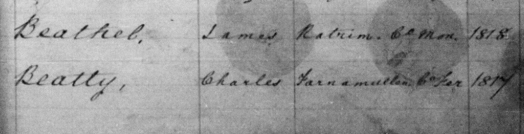 Charles Beatty will 1817